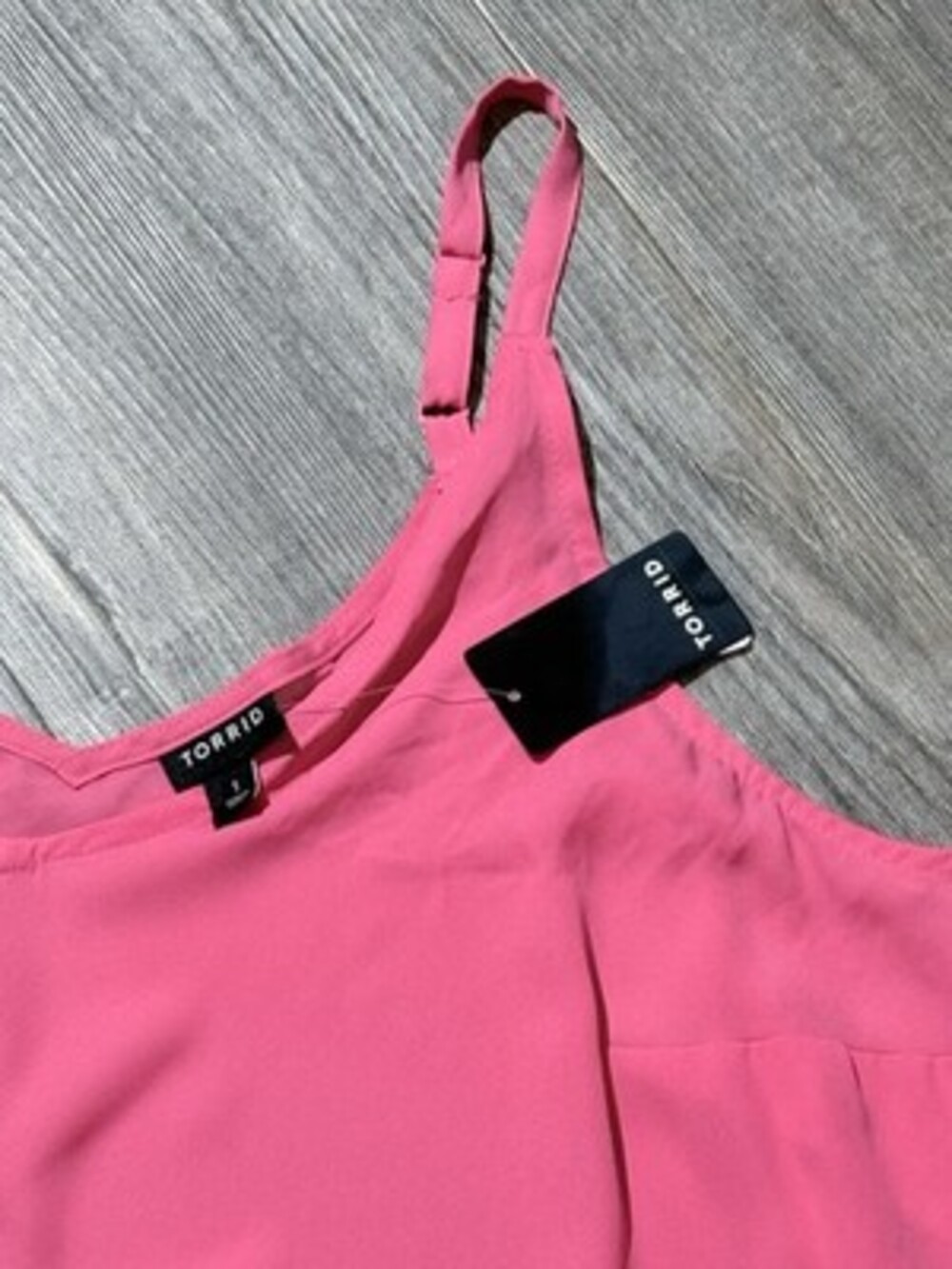 Size 1 Torrid Cami Bright Pink Sheer Material Light Weight NWT Summer